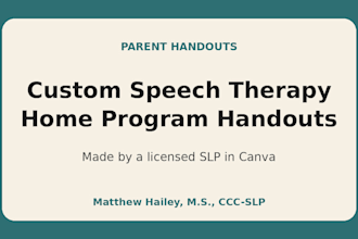 create custom speech therapy home program handouts as a licensed slp