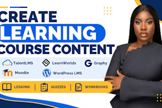 create course content on talentlms, learnworld, graphy, moodle and wordpress lms