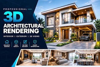 create realistic 3d interior and exterior design with realistic