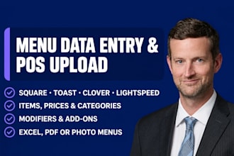 do menu data entry and upload your menu to your pos