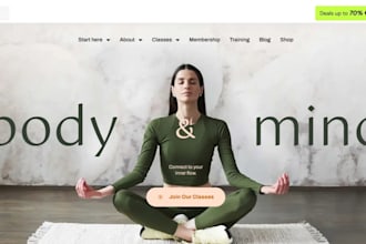 design pilates studio website, yoga studio website, fitness website