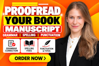 proofread your book manuscript for grammar, spelling and punctuation book edit