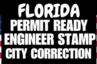 provide florida permit drawings and stamping set as architect for permit plan