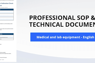 write sops and technical documentation for medical and lab equipment