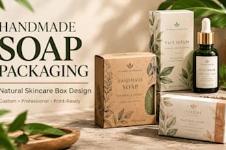 design handmade soap and natural skincare box packaging
