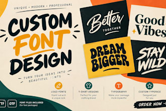 design custom font, typography, typeface, font logo, tshirt ttf, otf font design