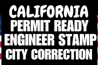 provide california permit drawings and stamping set as architect for permit plan