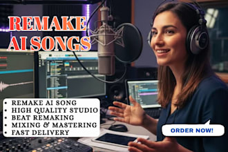 remake or recreate ai songs, beat creation, cover song into HQ studio track