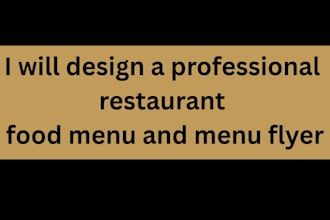 design a professional restaurant food menu and menu flyer