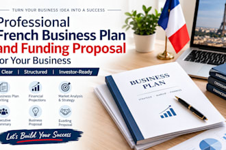 create a professional french business plan and funding proposal