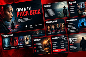 create a stunning pitch deck presentation for your film, TV, web series podcast