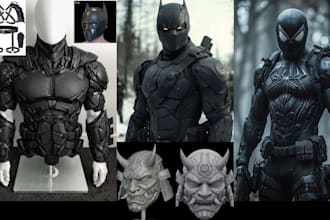design wearable 3d cosplay creation cosplay armor cosplay model, prop, mask