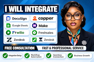 integrate make docusign copper google sheets freshsales twilio zendesk