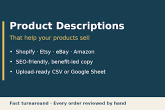 write SEO product descriptions for your shopify or ecommerce store