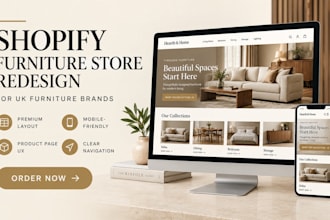 redesign shopify stores for UK furniture brands to improve conversions
