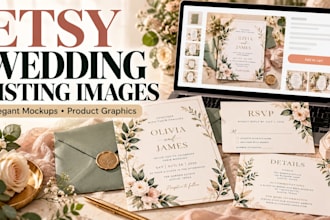 design etsy listing images for wedding invitation templates