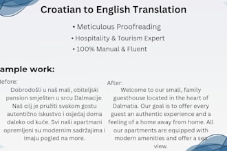 professionally translate croatian to english and proofread