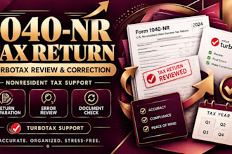 prepare 1040nr nonresident tax returns and review or correct turbotax filings