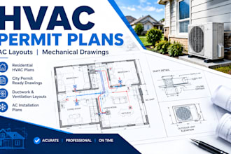 create hvac permit drawings, ac installation plans and mechanical layouts