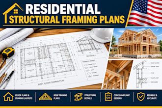design residential structural framing plans and blueprints