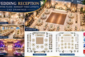 design wedding reception seating plans banquet table layouts cad drawings