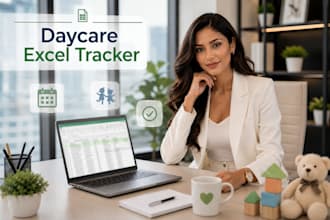 create excel daycare attendance tuition payment and fee tracking sheet
