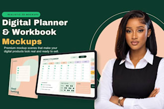 design etsy digital planner, digital product, and hyperlinked planner workbook