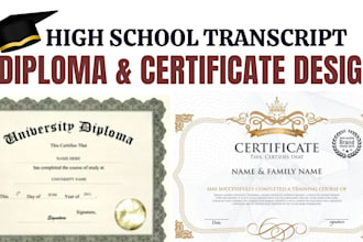 design diploma certificate high school home school university college in 24hrs