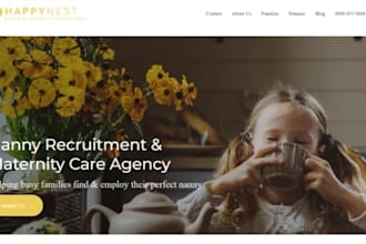 design wix nanny agency website babysitting agency domestic staffing website