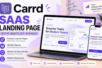 build carrd saas landing page with a waitlist signup