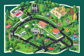 create vector event map, vector festival and venue map