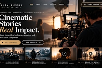 design squarespace cinematographer website reels website video portfolio website