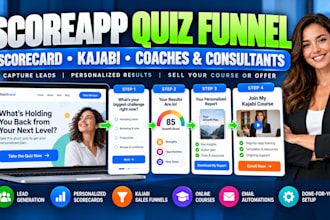 build scoreapp quiz funnel scorecard and kajabi sales funnel for coaches