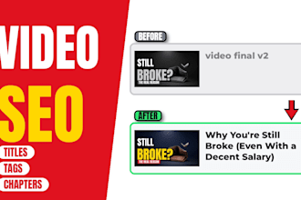 do youtube SEO for your videos with titles, tags and chapters