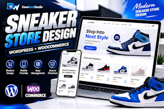 design a sneaker and shoe store with wordpress woocommerce