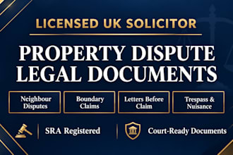 draft UK property dispute letters before claim and legal notices