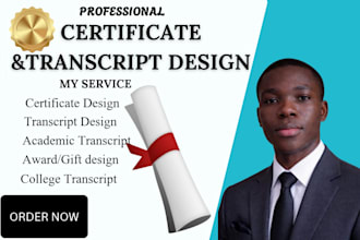 design high school, college, and university certificate and transcript