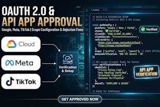 setup oauth 2 and API app verification