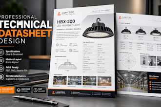 design technical product datasheets and spec sheets