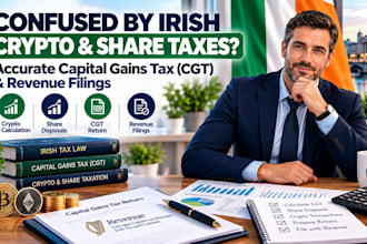 calculate irish tax crypto and shares capital gains tax cgt investor, businesses