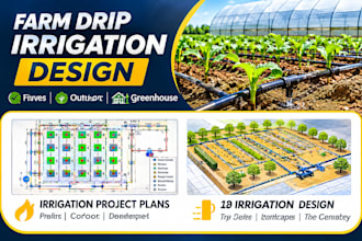 design autocad irrigation plans with pipe sizing and hydraulic calculations