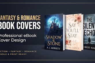 design fantasy book cover, romance book cover, ebook cover