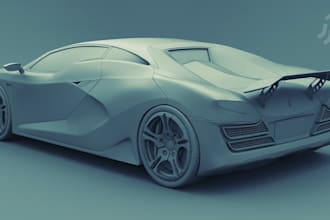 do 3d car model,widebody kit, interior car design, spoiler, bumper, 3d car print