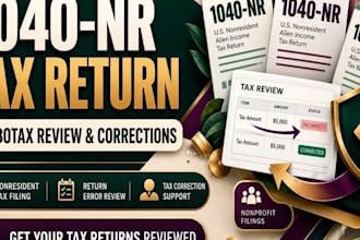 prepare 1040nr tax returns and review or correct turbotax filings