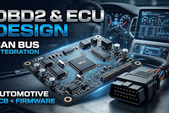 design obd2 pcb , automotive ecu, vehicle diagnostics and embedded firmware