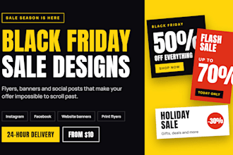 black friday and holiday sale flyers, banners and social posts