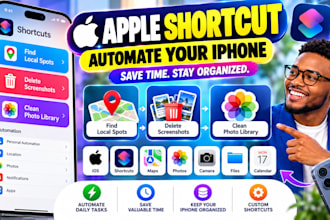 create apple shortcut find local spots, delete screenshots clean photo library