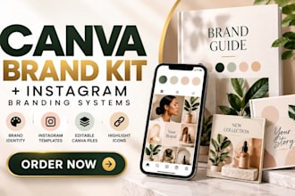 design a canva brand kit and instagram branding system for you business