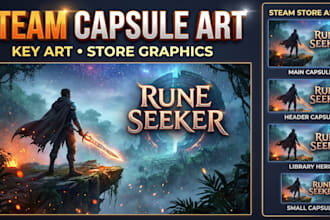 create steam capsule art and game key art for your indie game