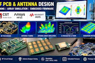 create rf pcb circuit rf antenna tunning, antenna array simulate in cst hfss ads